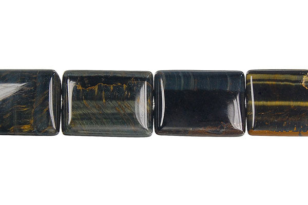 Blue Tiger's Eye Beads - Blue Tiger Eye Flat Rectangle - 13x18mm - 16-inch - unbranded beads for jewelry making