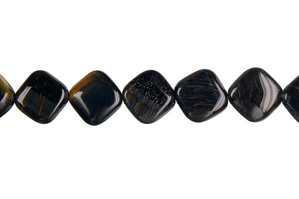 Blue Tiger's Eye Beads - Blue Tiger Eye Diamond Square - 10x10mm - 16-inch - unbranded beads for jewelry making