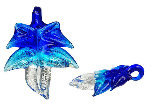 Lampwork Art Glass Leaf Pendants - 48 Styles