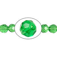 Chinese Crystal Beads - (Green Faceted Round - 4mm - 12-15-inch - unbranded beads for jewelry making