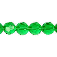 Chinese Crystal Beads - (Green Faceted Round - 6mm - 12-15-inch - unbranded beads for jewelry making
