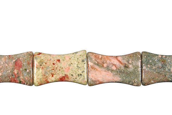 Unakite Beads - Slenderin - 16x25mm - 16-inch - unbranded beads for jewelry making
