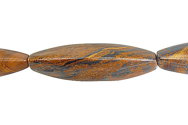Tiger Iron Jasper Beads - Tiger Iron (AAA) Triangle Rice - 12x40mm - 16-inch - unbranded beads for jewelry making