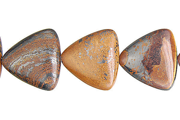 Tiger Iron Jasper Beads - Tiger Iron (AAA) Triangle - 20x20mm - 16-inch - unbranded beads for jewelry making