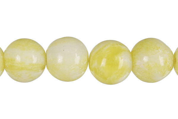 Lemon Jade Beads - Round - 12mm - 16-inch - unbranded beads for jewelry making