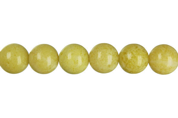 Lemon Jade Beads - Round - 10mm - 16-inch - unbranded beads for jewelry making