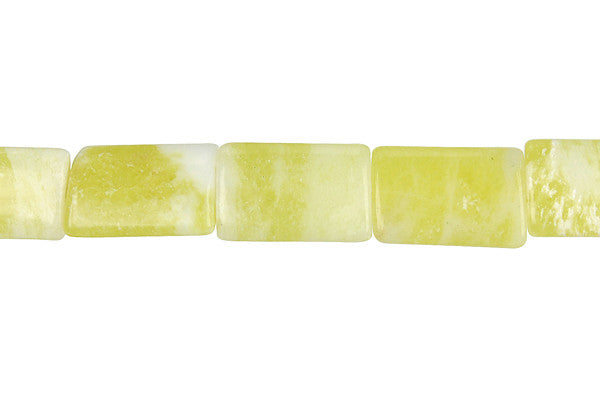 Lemon Jade Beads - Puffy Rectangle - 10x15mm - 16-inch - unbranded beads for jewelry making