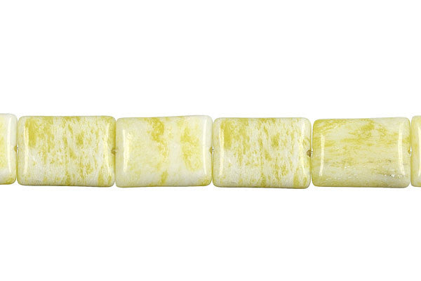 Lemon Jade Beads - Flat Rectangle - 10x14mm - 16-inch - unbranded beads for jewelry making
