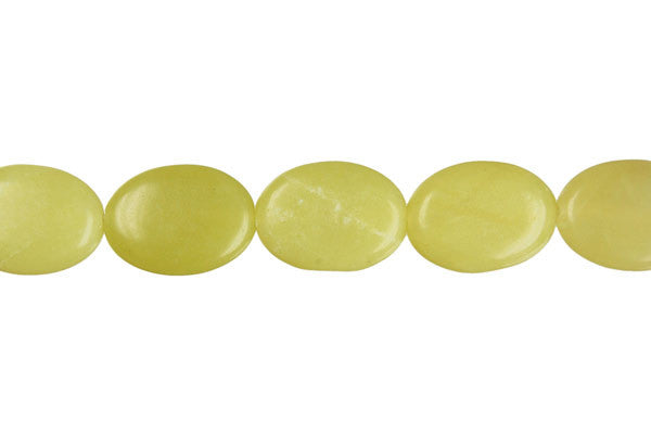 Lemon Jade Beads - Flat Oval - 10x14mm - 16-inch - unbranded beads for jewelry making