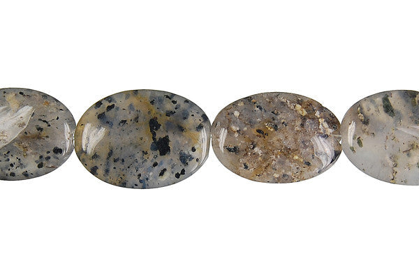 Sesame Rock Crystal Beads - Flat Oval - 15x20mm - 16-inch - unbranded beads for jewelry making