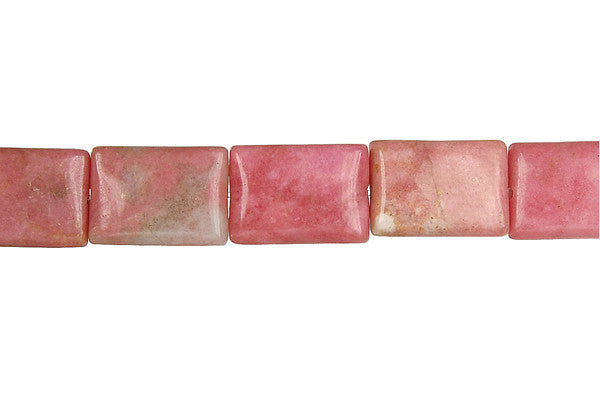 Rhodonite Beads - Flat Rectangle - 10x14mm - 16-inch - unbranded beads for jewelry making