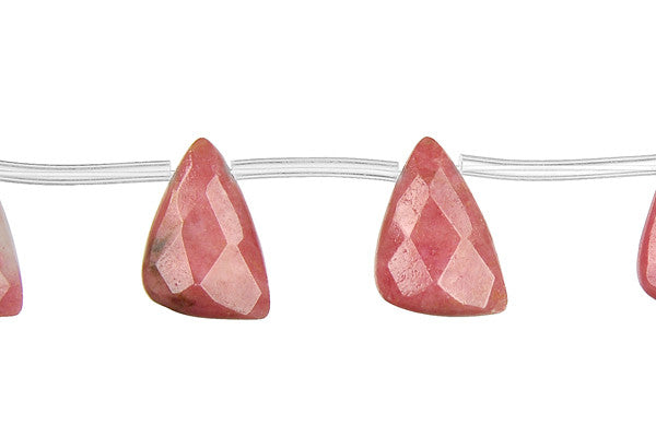 Rhodonite Beads - Faceted Leaf - 12x16mm - 16-inch - unbranded beads for jewelry making