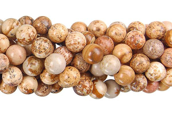 Picture Jasper Beads - Round - 8mm - 16-inch - unbranded beads for jewelry making