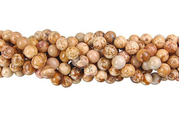 Picture Jasper Beads - Round - 4mm - 16-inch - unbranded beads for jewelry making