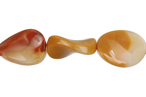 Oregon Picture Jasper Beads - Twisted Flat Oval - 15x20mm - 16-inch - unbranded beads for jewelry making