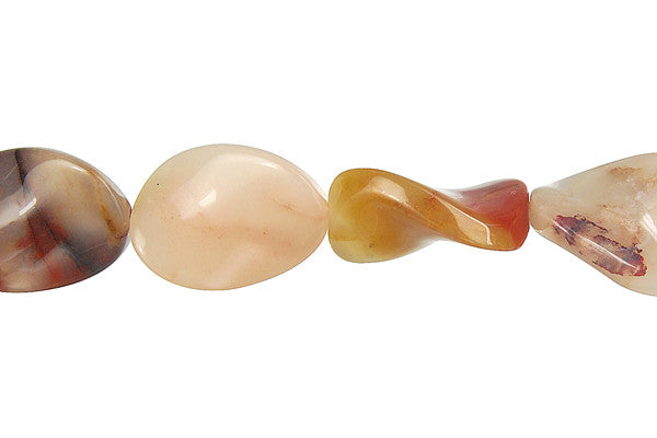 Oregon Picture Jasper Beads - Twisted Flat Oval - 13x18mm - 16-inch - unbranded beads for jewelry making