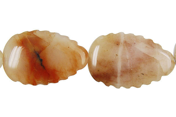 Oregon Picture Jasper Beads - Leaf (Vertical Drilled) - 20x30mm - 16-inch - unbranded beads for jewelry making