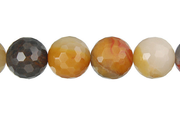 Oregon Picture Jasper Beads - Faceted Round - 14mm - 16-inch - unbranded beads for jewelry making