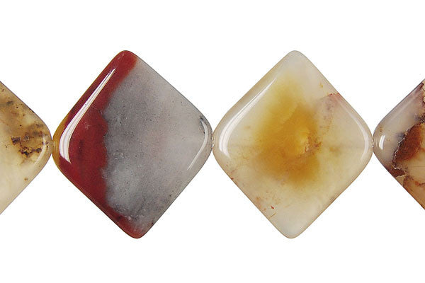 Oregon Picture Jasper Beads - Diamond Square - 20x20mm - 16-inch - unbranded beads for jewelry making