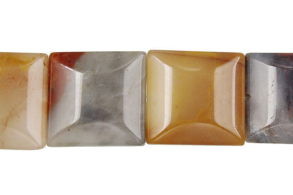 Oregon Picture Jasper Beads - Convex Square - 20x20mm - 16-inch - unbranded beads for jewelry making