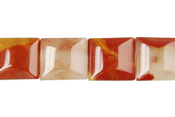 Oregon Picture Jasper Beads - Convex Rectangle - 14x16mm - 16-inch - unbranded beads for jewelry making