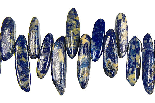 Lapis Beads - Tooth Nugget - 5x20mm - 16-inch - unbranded beads for jewelry making