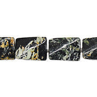 Fireworks Jasper Beads - Twisted Rectangle - 13x18mm - 16-inch - unbranded beads for jewelry making
