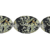 Fireworks Jasper Beads - Flat Oval - 10x14mm - 16-inch - unbranded beads for jewelry making