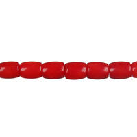 Coral Beads - Red) Drum - 6x8mm - 16-inch - unbranded beads for jewelry making