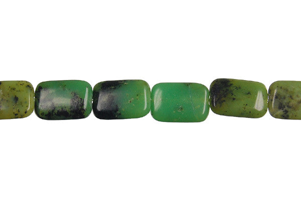 Chrysoprase Beads - Australia) Flat Rectangle - 8x12mm - 16-inch - unbranded beads for jewelry making
