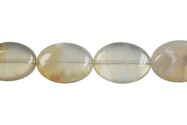 Botswana Agate Beads - Flat Oval - 13x18mm - 16-inch - unbranded beads for jewelry making