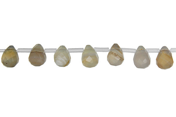 Botswana Agate Beads - Faceted Briolette - 8x10mm - 16-inch - unbranded beads for jewelry making