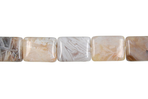 Bamboo Leaf Agate Beads - Rectangle - 13x18mm - 16-inch - unbranded beads for jewelry making