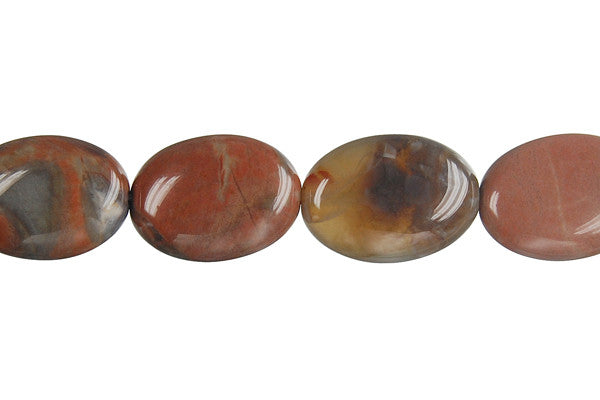 Amber Onyx Beads - Flat Oval - 13x18mm - 16-inch - unbranded beads for jewelry making