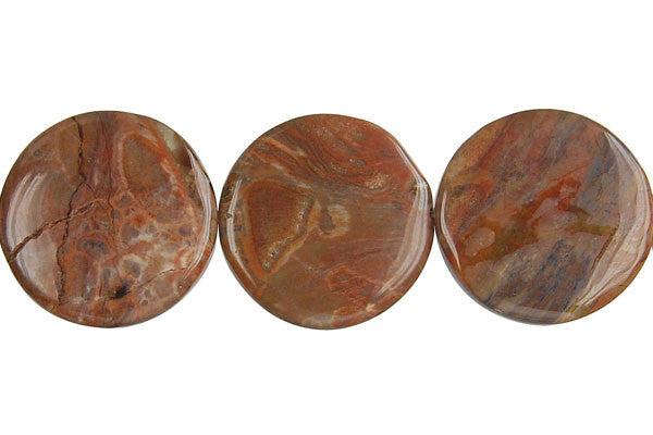 Amber Onyx Beads - Coin - 20x20mm - 16-inch - unbranded beads for jewelry making