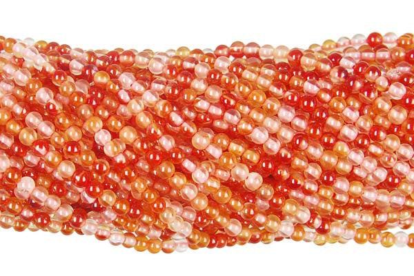 Red Agate Beads - Round - 2mm - 16-inch - unbranded beads for jewelry making