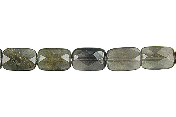 Tourmaline Cat's Eye Beads - Faceted Flat Rectangle - 8x12mm - 16-inch - unbranded beads for jewelry making