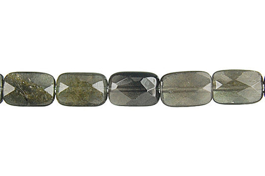 Tourmaline Cat's Eye Beads - Faceted Flat Rectangle - 8x12mm - 16-inch - unbranded beads for jewelry making