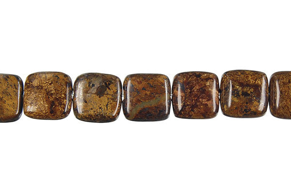 Bronzite Beads - Square - 10x10mm - 16-inch - unbranded beads for jewelry making