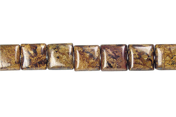 Bronzite Beads - Square - 12x12mm - 16-inch - unbranded beads for jewelry making