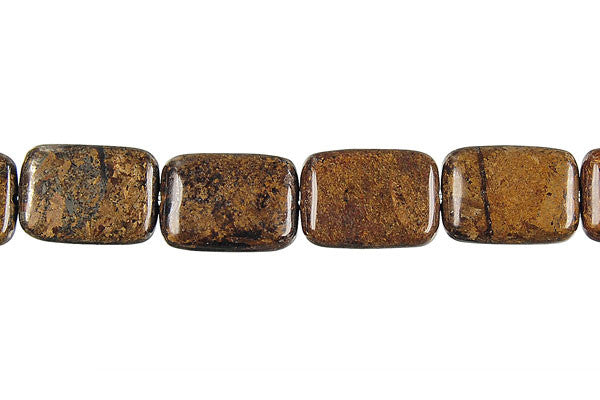 Bronzite Beads - Flat Rectangle - 10x14mm - 16-inch - unbranded beads for jewelry making