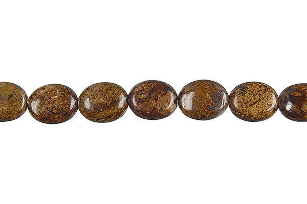 Bronzite Beads - Flat Oval - 8x10mm - 16-inch - unbranded beads for jewelry making