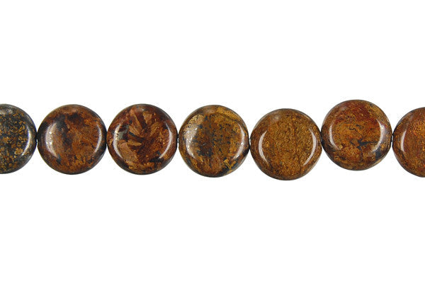 Bronzite Beads - Coin - 10x10mm - 16-inch - unbranded beads for jewelry making