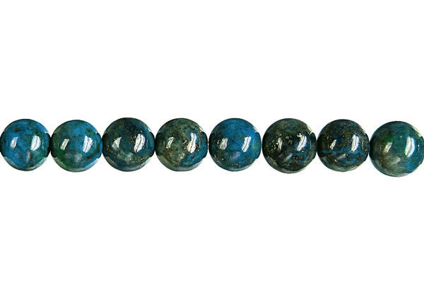 Azurite & Malachite Beads - Azurite Round - 8mm - 16-inch - unbranded beads for jewelry making