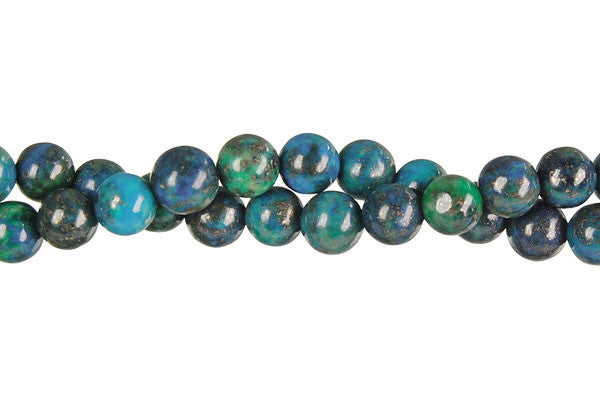 Azurite & Malachite Beads - Azurite Round - 6mm - 16-inch - unbranded beads for jewelry making