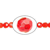 Chinese Crystal Beads - (Orange Red Faceted Round - 4mm - 12-15-inch - unbranded beads for jewelry making