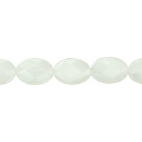Opalite Beads - Quartz Faceted Flat Oval - 10x14mm - 16-inch - unbranded beads for jewelry making