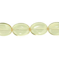 Citrine Quartz Glass Beads - Flat Oval - 12x16mm - 16-inch - unbranded beads for jewelry making