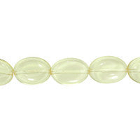 Citrine Quartz Glass Beads - Flat Oval - 10x14mm - 16-inch - unbranded beads for jewelry making