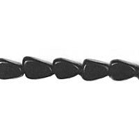 Black Quartz Glass Beads - Tooth Nugget - 8x10mm - 16-inch - unbranded beads for jewelry making